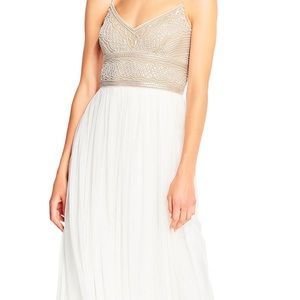 Adrianna Papell Sleeveless Beaded Tulle Gown